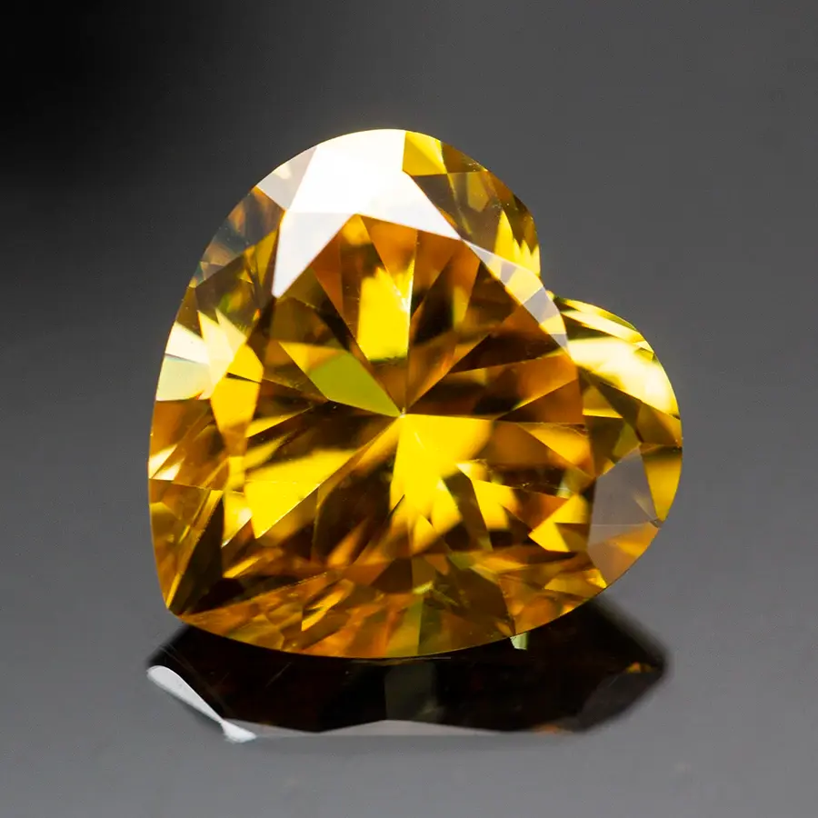 Miniaturbild: Heart Shape Moissanite Stone with Certificate Red Yellow Blue Green Pink Color