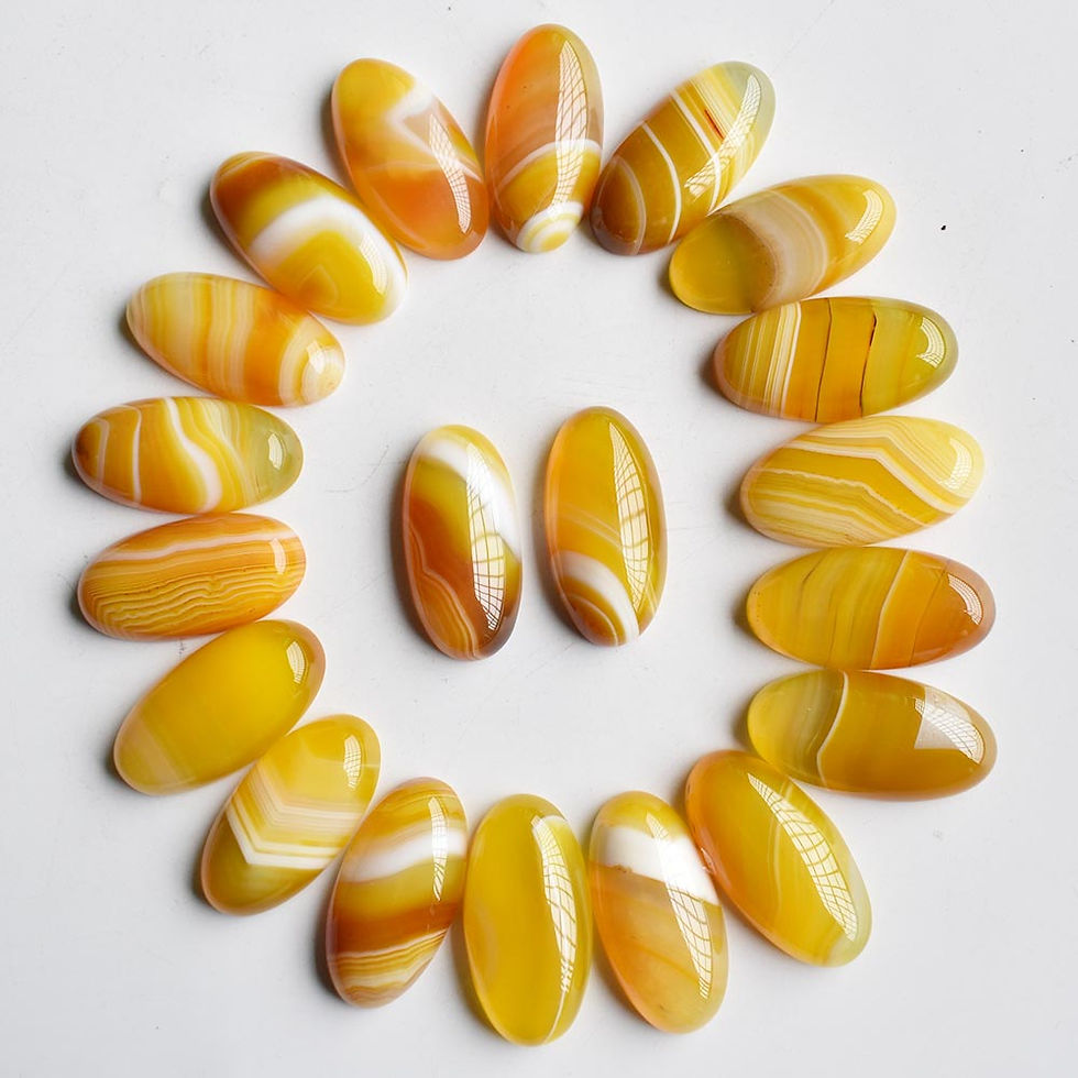 Miniatura: Wholesale 20pcs Natural stripe onyx mixed oval cabochon for jewelry 15x30mm 