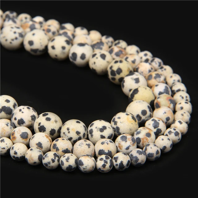 Miniatura: Natural Black White Stone Bead  Labradorite Quartzs Jaspers Beads for Jewelry 