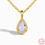 الصورة المصغرة: 925 sterling silver fashionable trend water drop pendant necklace multi-color