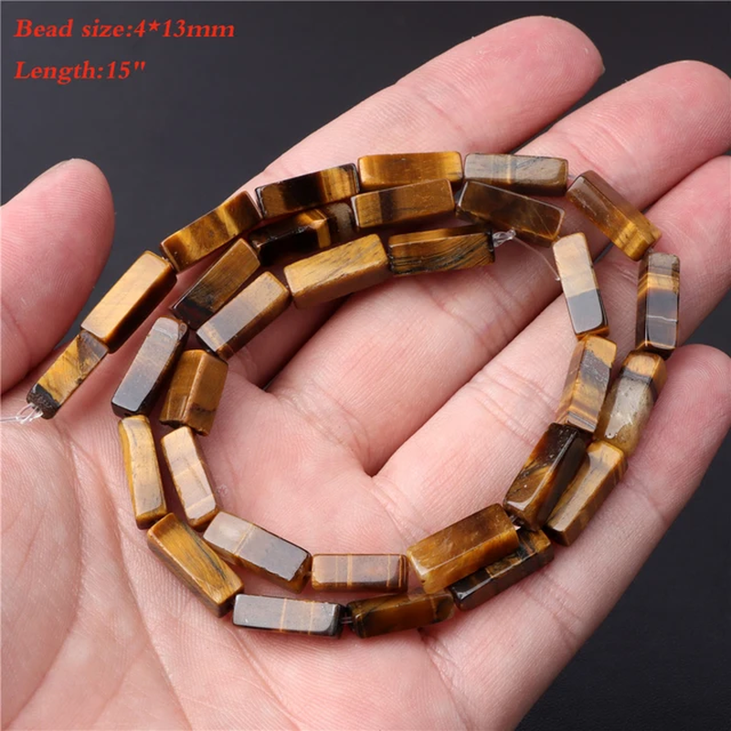 Miniaturbild: 45Kind Tiger Eye Stone Bead Natural Round Faceted Square Loose Beads Fit Fashion