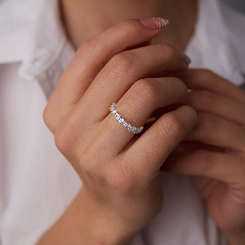 Miniaturbild: Zircon Simply Irregular Personalized Inlaid Ring For Women Engagement
