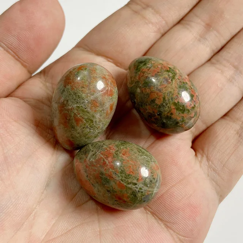 الصورة المصغرة: 20X30Mm Natural Egg Shape Stone Ornament Opal Quartzs Power Minerals Decoration 