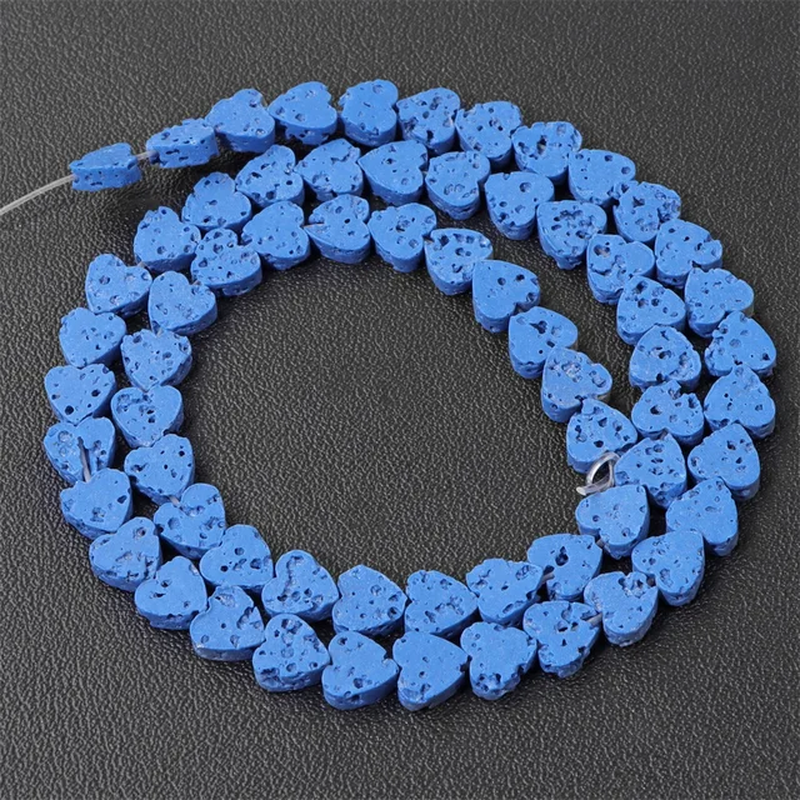 Miniaturbild: 60Pcs/Lot Heart Shape Lava Bead 6MM Volcanic Lava Loose Bead For Jewelry Making 