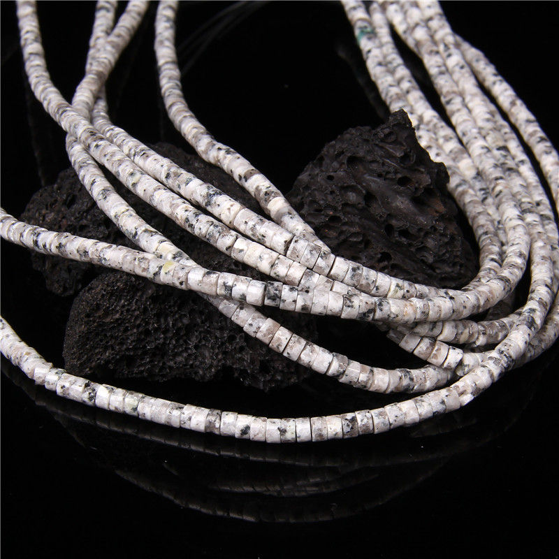 Miniaturbild: 4x2mm White Howlite Opal Heishi Beads for DIY Jewelry Making 15''