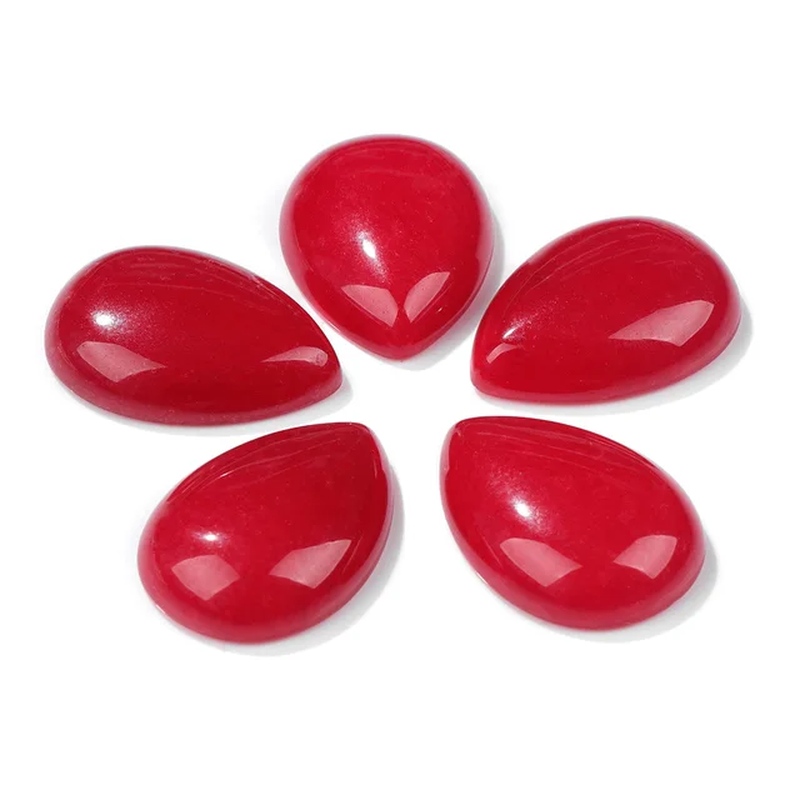 Miniaturbild: 10Pcs Natural Waterdrop Stone Cabochon Beads Semi-Flat Teardrop Cameo Beads 
