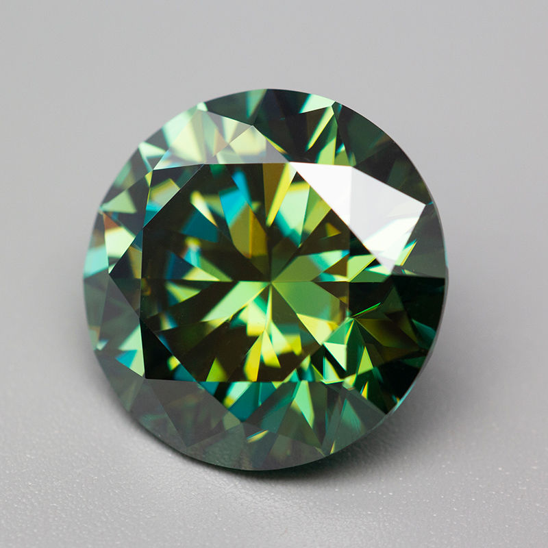 Miniatura: Never Fade Natural Green Color Moissanite Loose Stones 5.0-18.0mm VVS1 Positive 