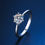 Miniature : 3CT Moissanite Engagement Rings for Women 18K Gold Plated Silver VVS1 Diamond