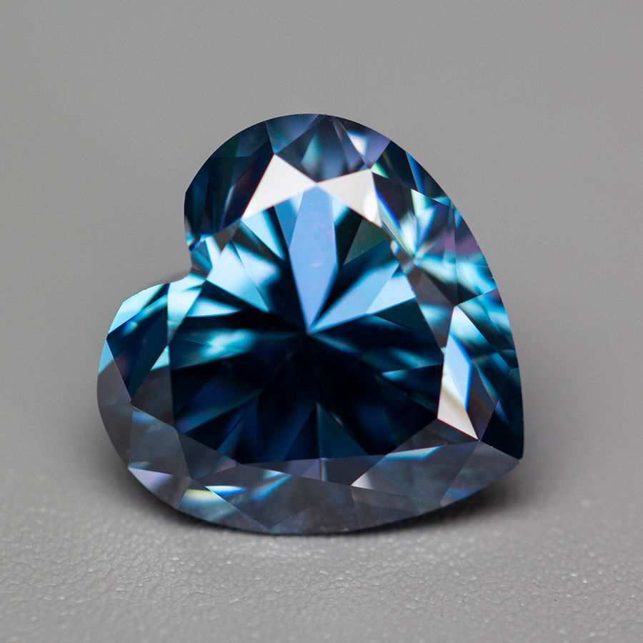Miniaturbild: Sapphire Blue Heart Shape Moissanite Loose Stones 1.0-5.0ct VVS1 GRA Certified