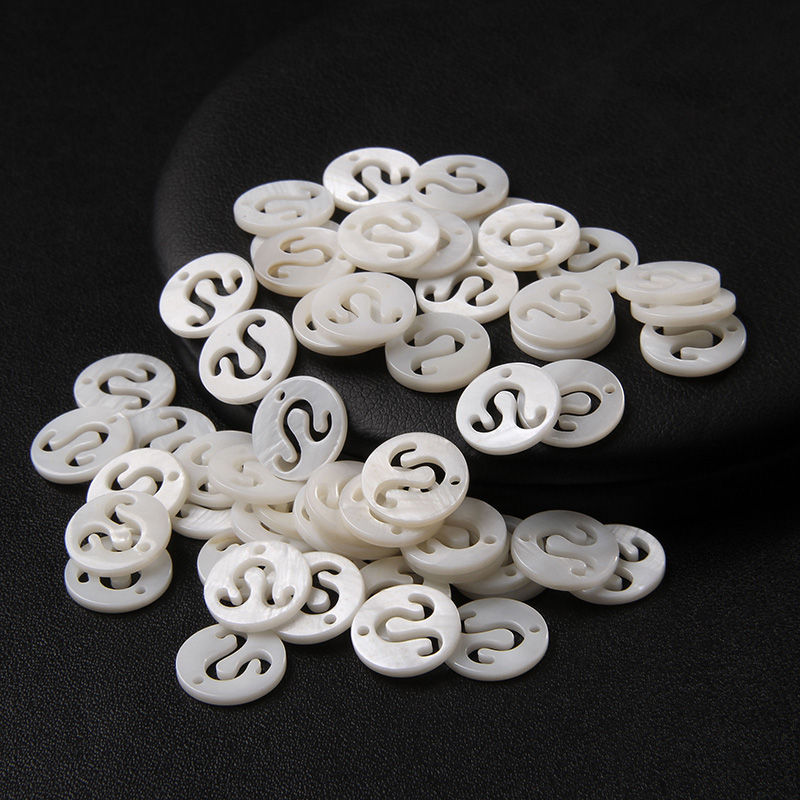 Miniatura: 12 Zodiac Sign Constellation Shell Charm 11 mm Round Mother Pearl Carved Bead 