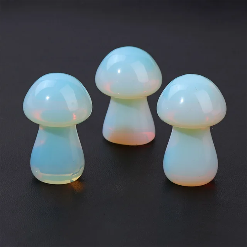 Miniature : 20*36Mm Mushroom Stone Statue Natural Gemstone Healing Craft for Home Decoration