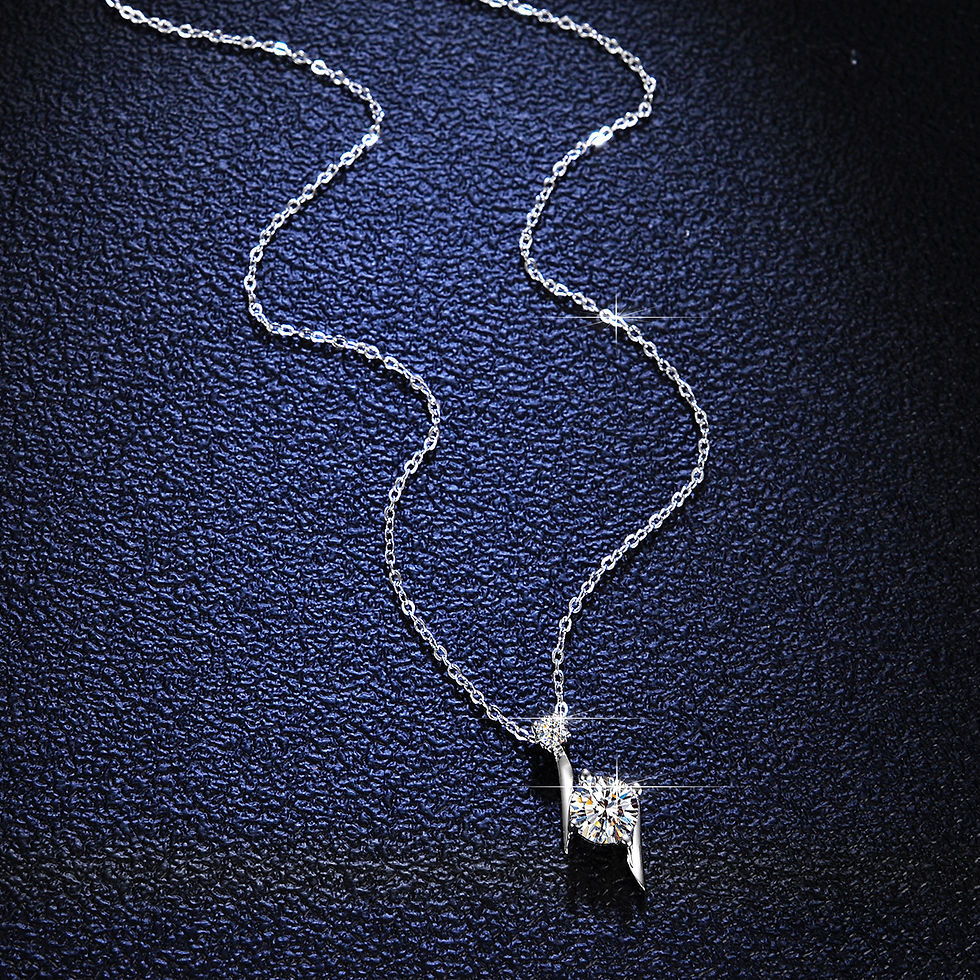 Miniatura: Sparkling Real 1CT Moissanite Pendant Necklace for Woman S925 Sterling Silver Di
