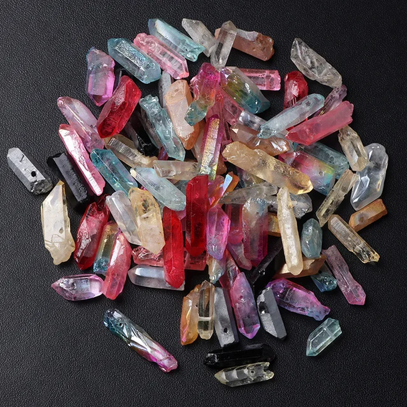 Miniaturbild: 18 Colors Natural Quartz Crystal Stick Beads Crystal Loose Spike Point Bead 