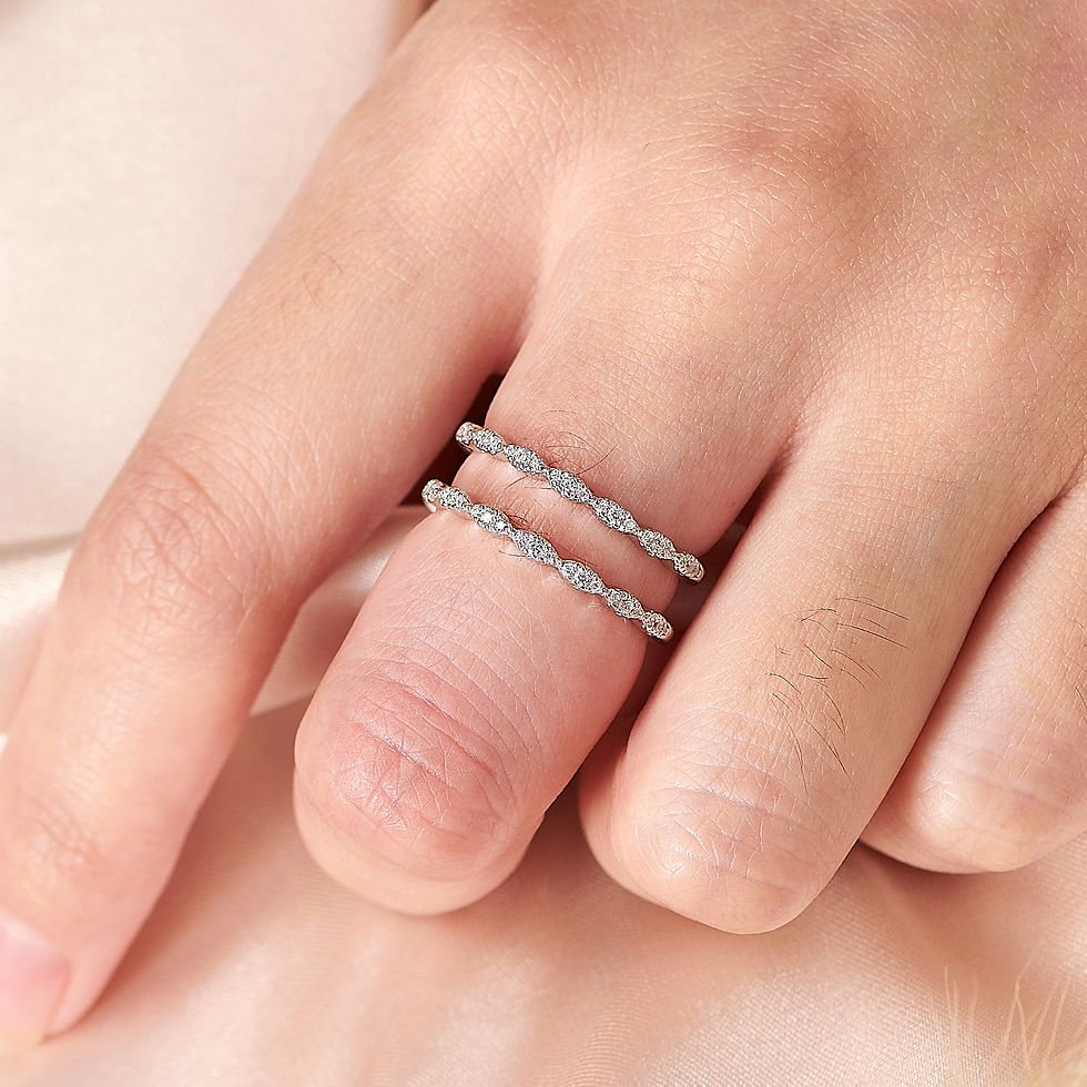 Thumbnail: Solid 925 Sterling Silver Hollow Wedding Rings For Women Round White AAAAA CZ Wr