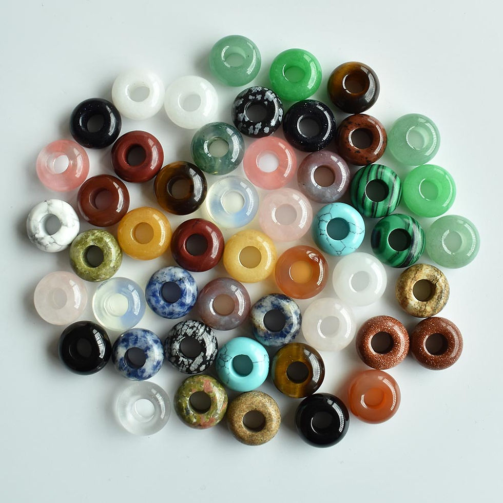 Miniaturbild: Natural stone mixed round shape big hole bead for bracelet 50pcs/lot wholesale 