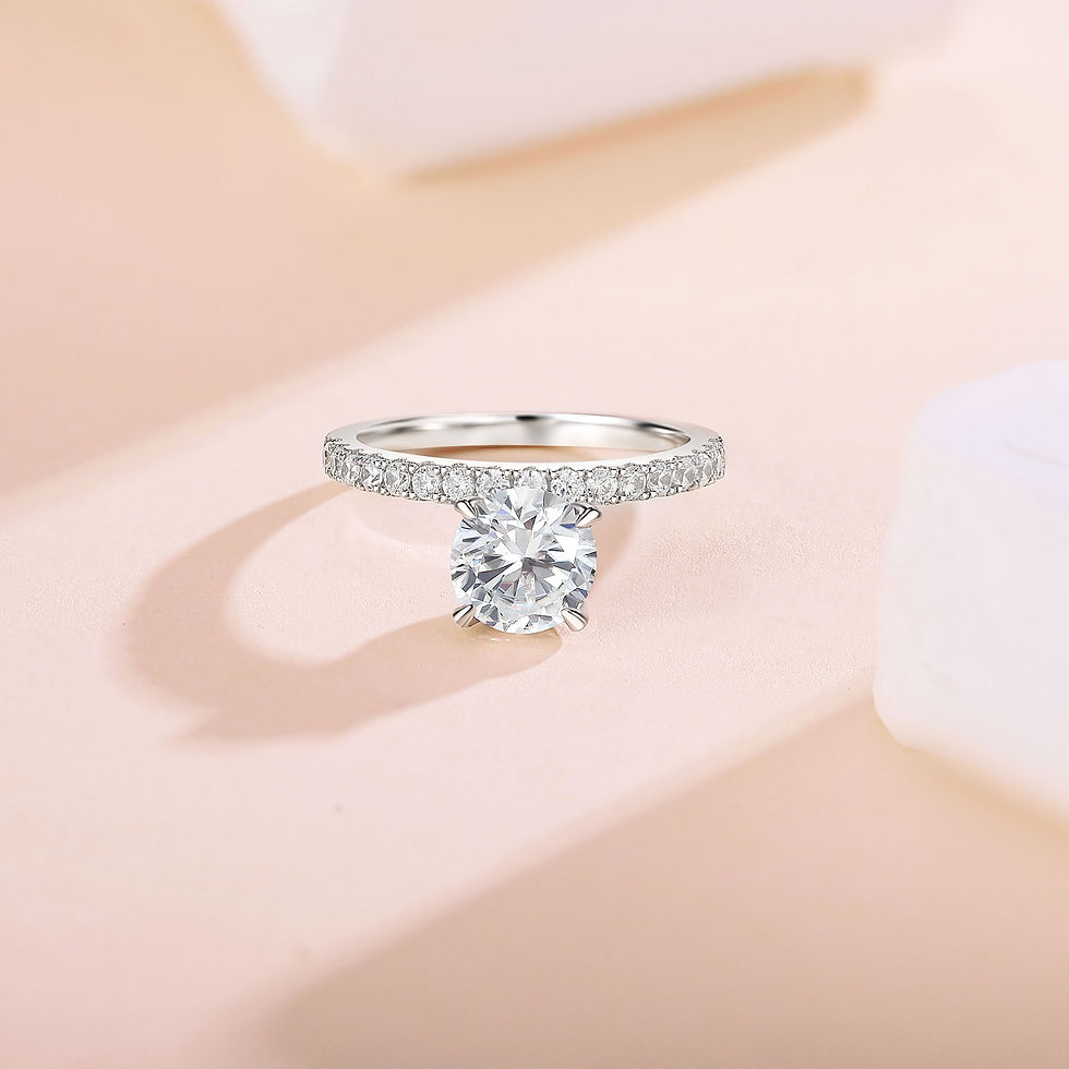 Miniatura: Brilliant Round Solitaire Moissanite Engagement Rings for Women 925 Sterling Sil