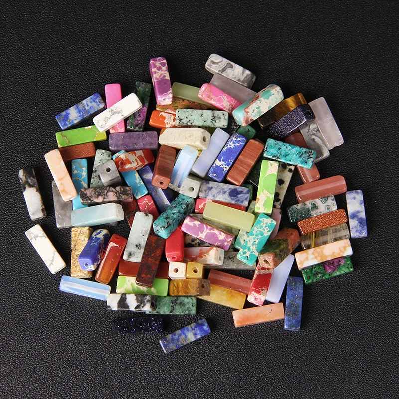 Miniaturbild: 13X4Mm Imperial Agates Spacer Beads Flat Rectangle Tube Natural Stone Loose Bead