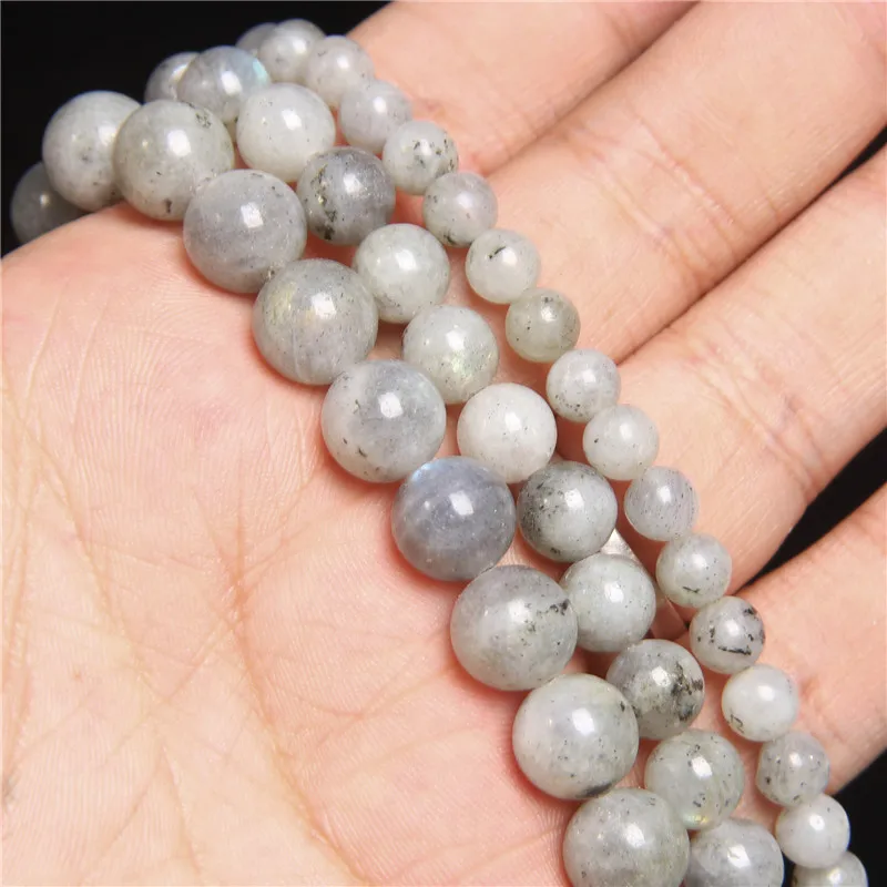 Miniaturbild: Nature Gray Moonstone Bead Labradorite Stone Loose Bead for Jewelry Making15.5" 