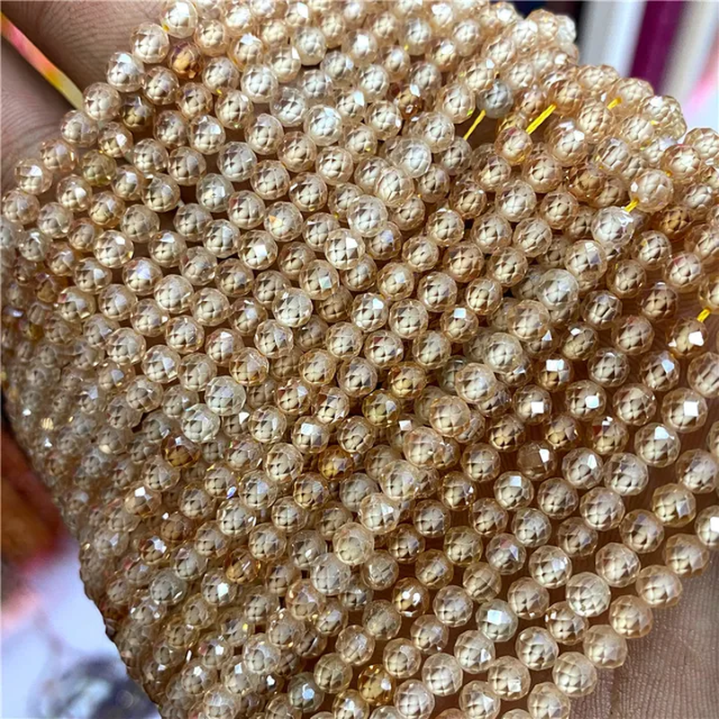 الصورة المصغرة: Natural Zircon Beads 2 3 4 MM Tiny Stone Loose Bead for Jewelry Making 15.5" 