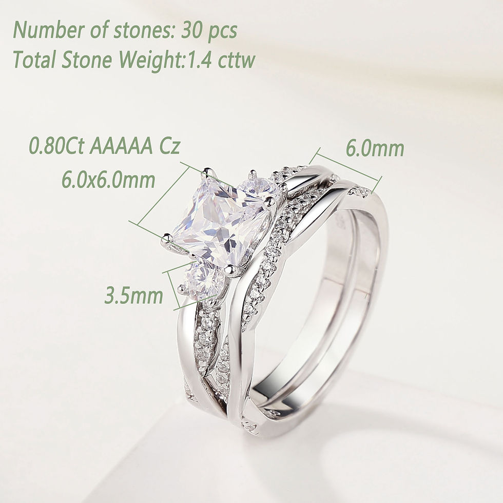 Thumbnail: 925 Sterling Silver Eternity Engagement Rings Twist Cross Wedding Band Bridal Se
