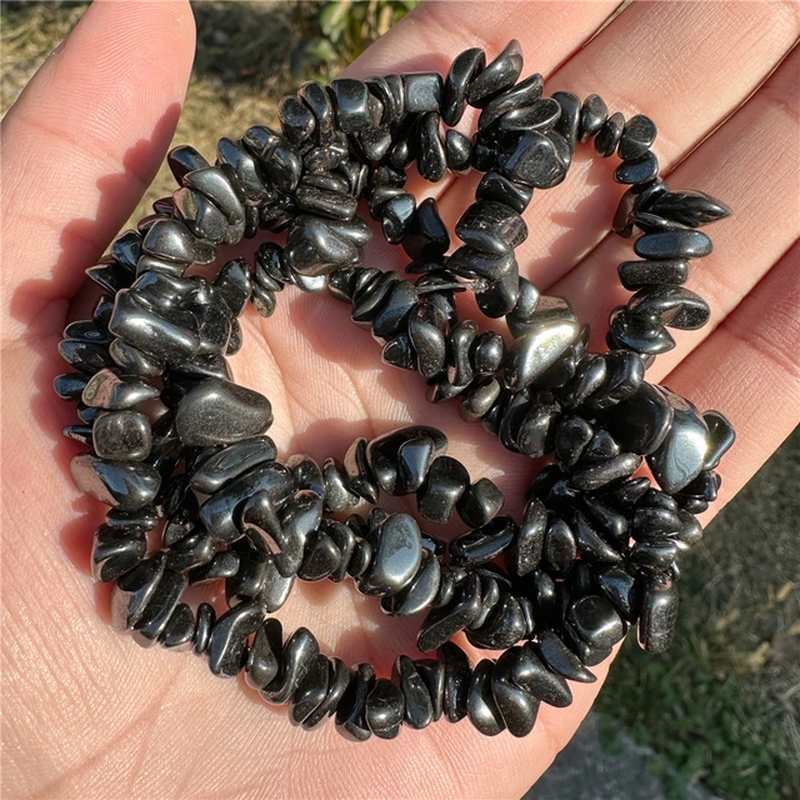 Thumbnail: 5-8Mm Natural Blue Moonstone Beads White Cat Eye Crystals Opal Stone Chips Bead 