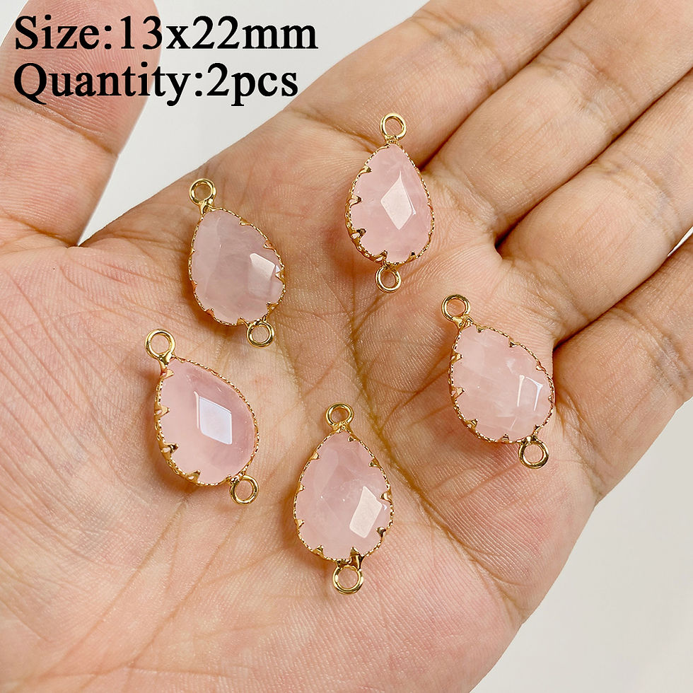 Miniatura: Rose Quartz Pendant Charms – Heart, Oval, Star Pink Crystal for DIY Jewelry