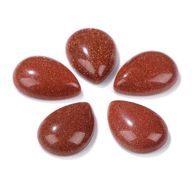 Miniaturbild: 10Pcs Natural Waterdrop Stone Cabochon Beads Semi-Flat Teardrop Cameo Beads 