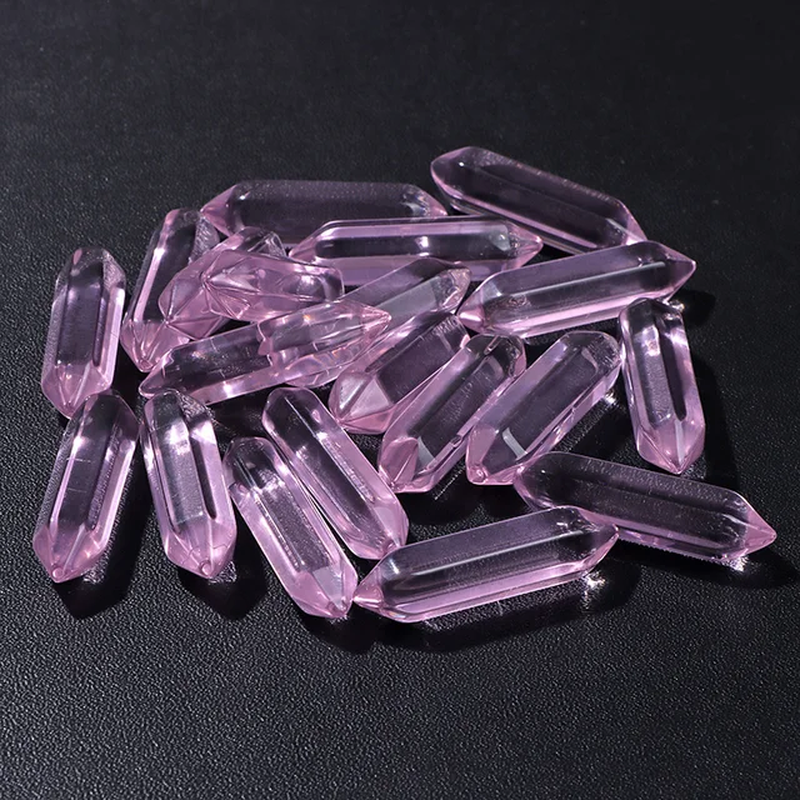 Miniature : 35 Colors Natural Crystal Point Wand Amethysts Healing Stone Ornament Hexagonal 
