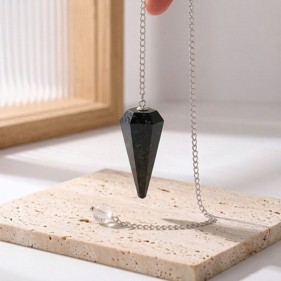 الصورة المصغرة: Black Shungite Pendulum | EMF Protection Crystal | Dowsing Tool