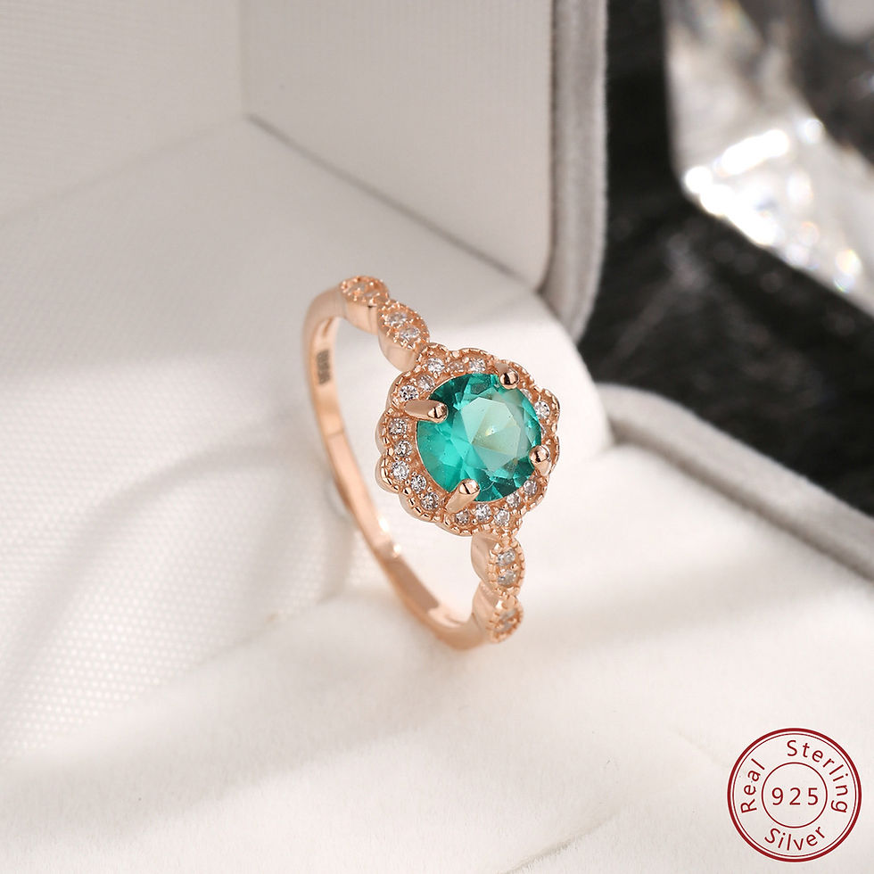 Miniature : 2025 Japanese and Korean New Product 100% 925 Sterling Silver circular Green Zir