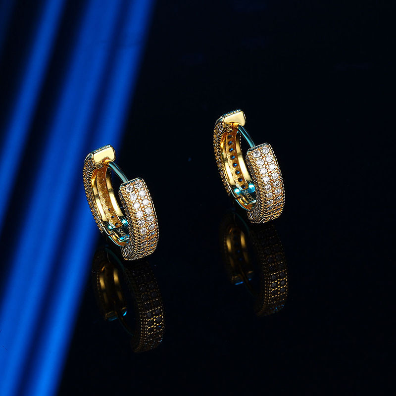 2023 Luxury Real D Color Full 1mm Moissanite Hoop Earrings For Women S925 Sterli