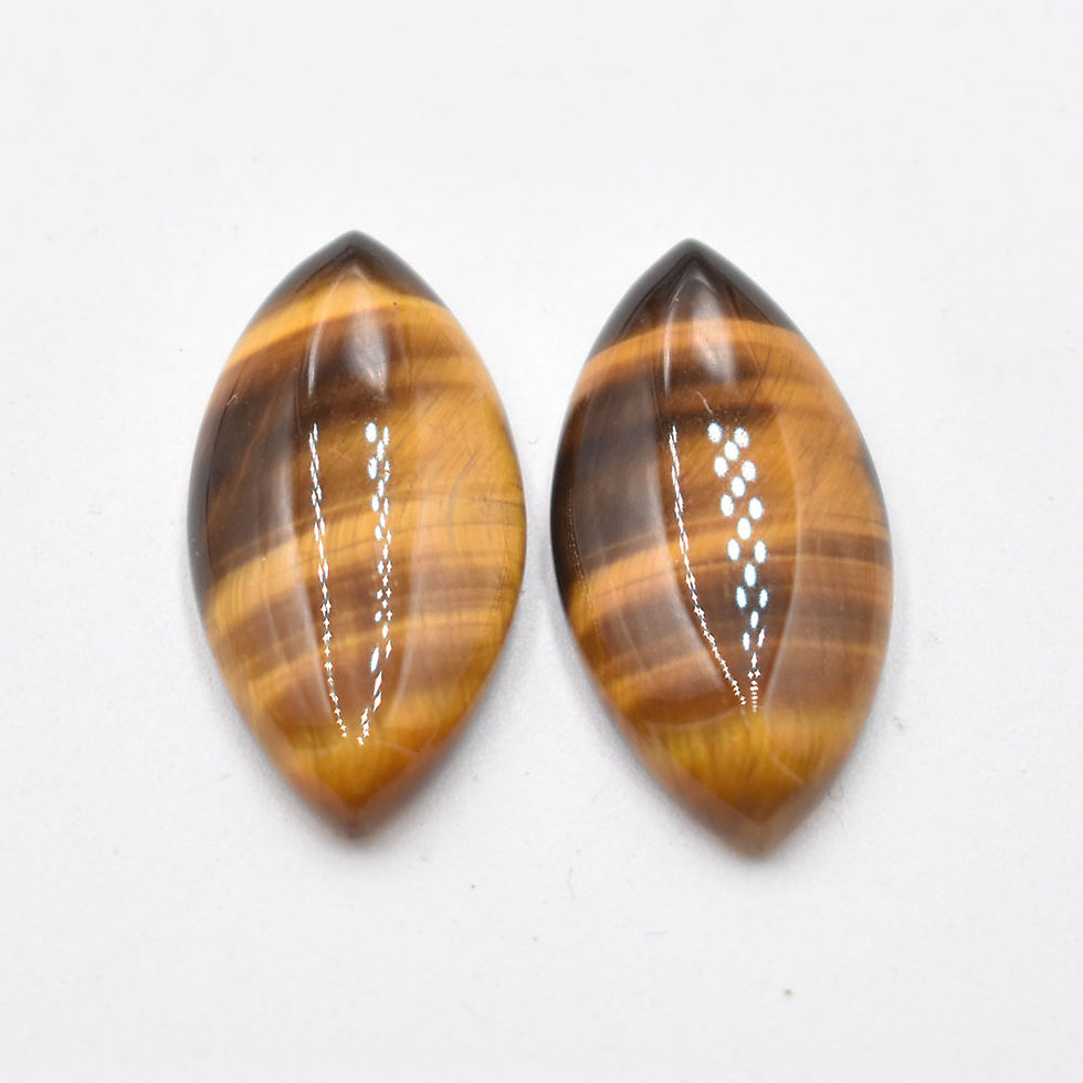 Miniature : Natural stone horse eye shape cabochons bead for Jewelry15x30mm Wholesale 20pcs
