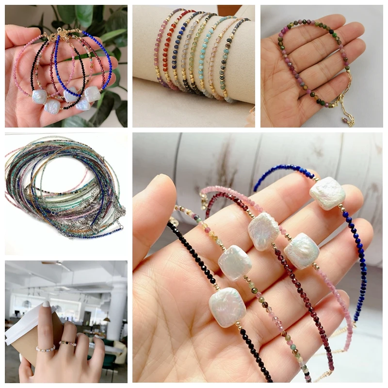 الصورة المصغرة: Wholesale Faceted Natural Stone Quartz Bead Round Zircon Tourmaline Loose Beads 