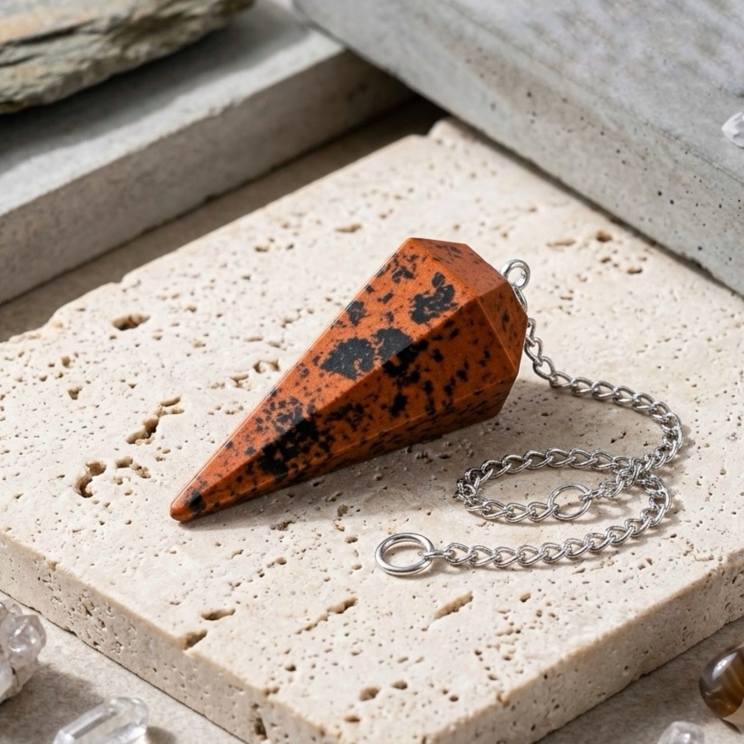 Mahogany Obsidian Pendulum | Root Chakra Healing Crystal | Dowsing Tool