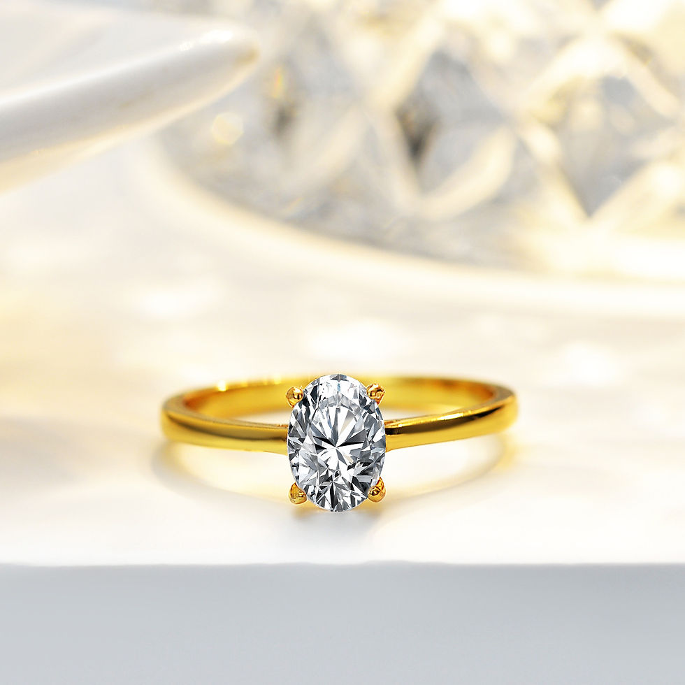 الصورة المصغرة: Real GRA Certified 1CT Oval Cut Moissanite Engagement Ring for Women S925 Silver