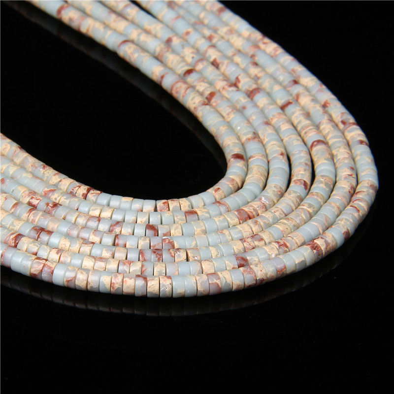 Miniaturbild: 4x2mm White Howlite Opal Heishi Beads for DIY Jewelry Making 15''