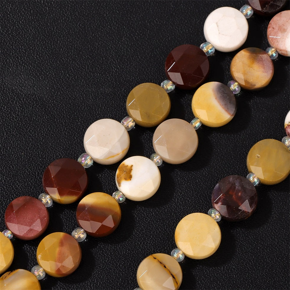 Miniaturbild: 10mm Natural Faceted Flat Round Stone Beads – Lapis Lazuli, Fluorite for DIY