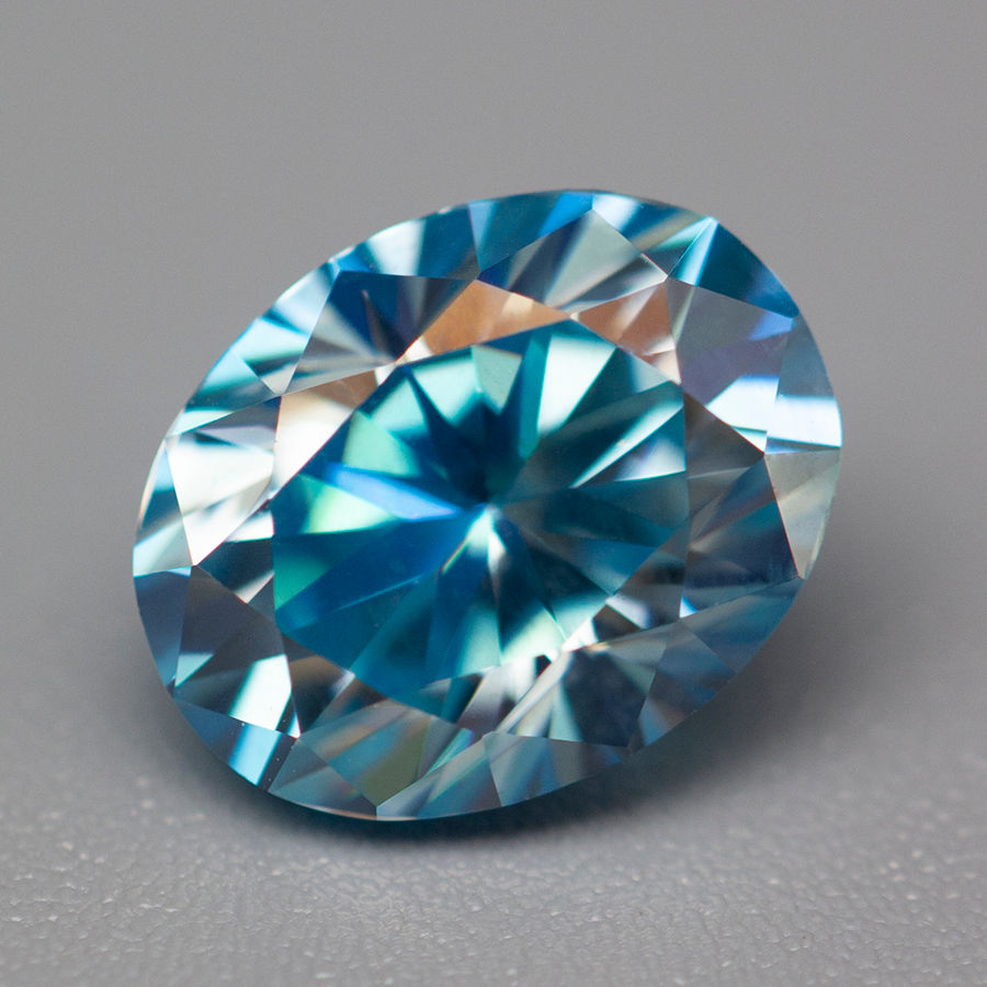 Miniatura: Aquamarine Color Moissanite Loose Stone Oval Cut 0.5-5.0ct VVS1 Certified
