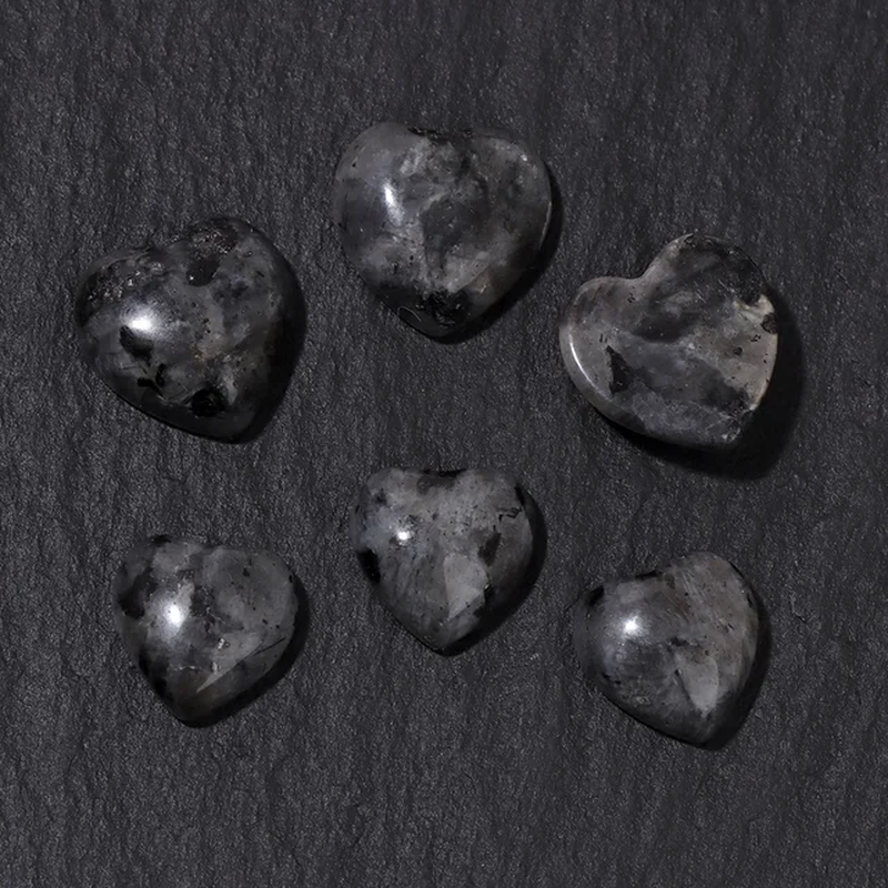 Miniaturbild: Natural Stone Cabochon Heart Shape Semi-Precious Rose Quartz Tiger Eye Jade Bead