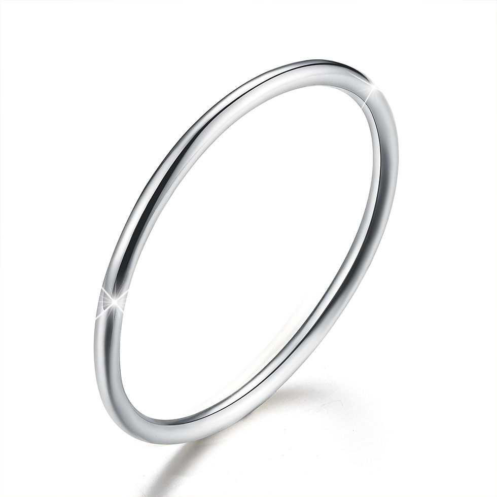 Miniature : 925 Sterling Silver Thin Dating Ring for Woman Gift Minimalist Smooth Lines 18k 