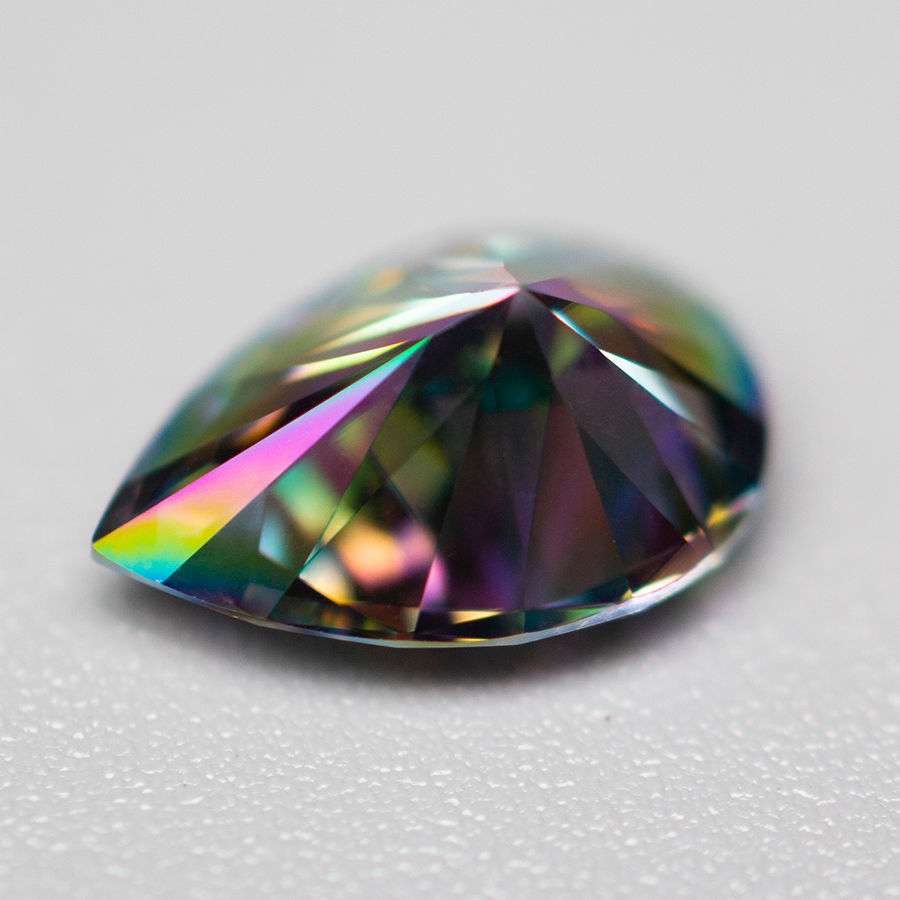 Miniaturbild: Rainbow Color Moissanite Lab Diamonds Loose Gemstones Pear Cut 0.6-5.0ct VVS1