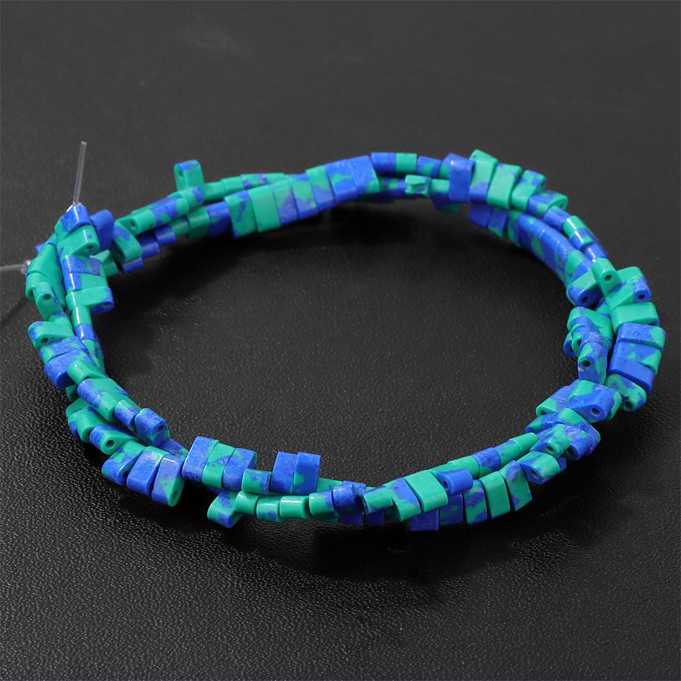 Miniaturbild: 2x5mm Natural Two-Hole Stone Beads – Tiger Eye, Quartz, Amazonite for DIY