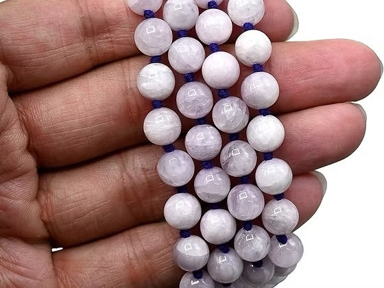 Miniatura: Pink Kunzite Mala,108 Beaded Necklace,8mm Pray Bead Mala,Gemstone Necklace