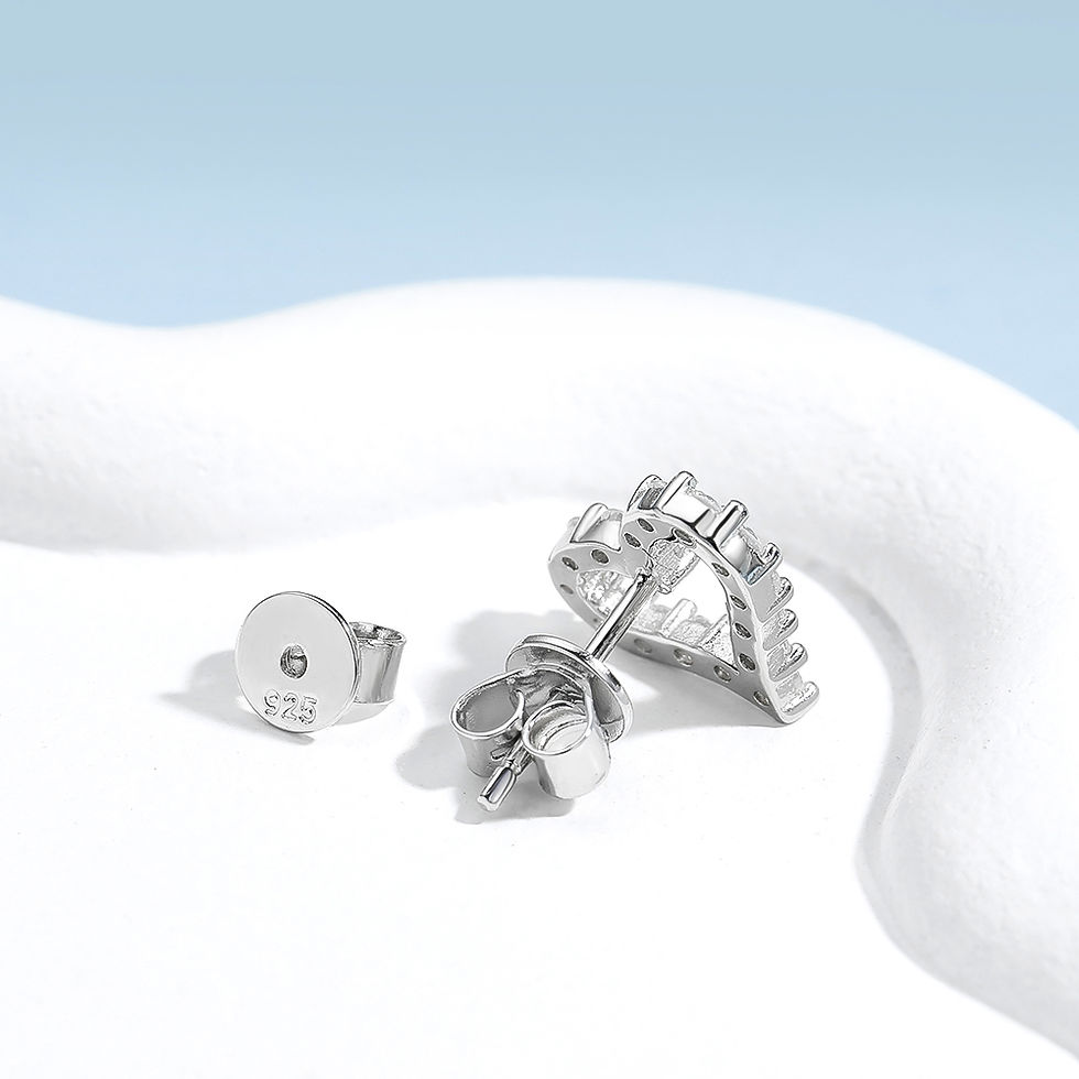 Miniaturbild: Real Moissanite Diamond Stud Earrings for Women S925 Sterling Silver White Gold 
