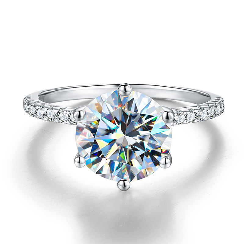 Thumbnail: 3CT Certified Moissanite Diamond Dating Wedding Rings For Women 925 Silver Ring