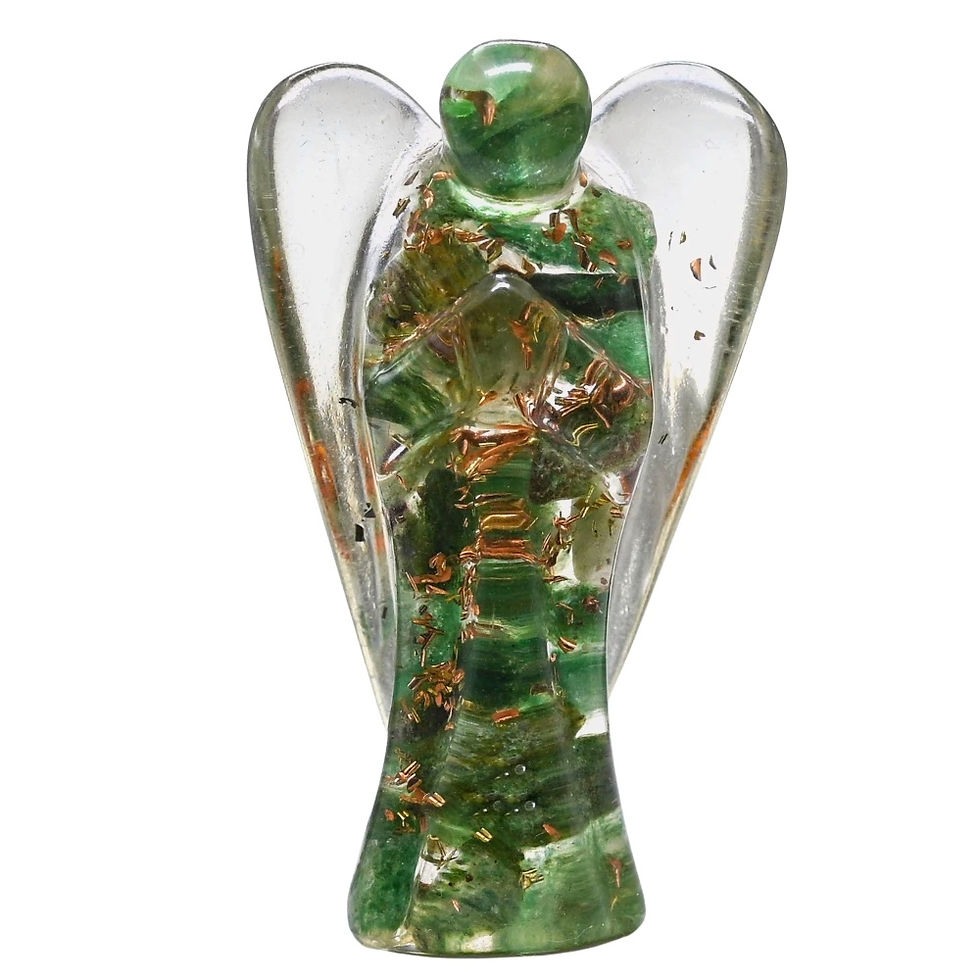 Miniatura: Green Aventurine Crystal Orgone Angel Figurine (2 Inch) – Healing Decor