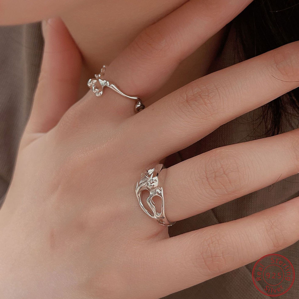 Thumbnail: 925 Sterling Silver High end Design Sense Fashion Versatile Irregular Women Ring