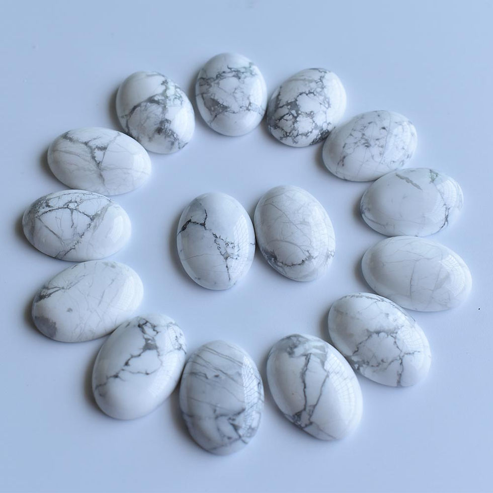 Miniaturbild: Natural white howite stone oval CABOCHON for jewelry 18x25mm wholesale 20pcs 