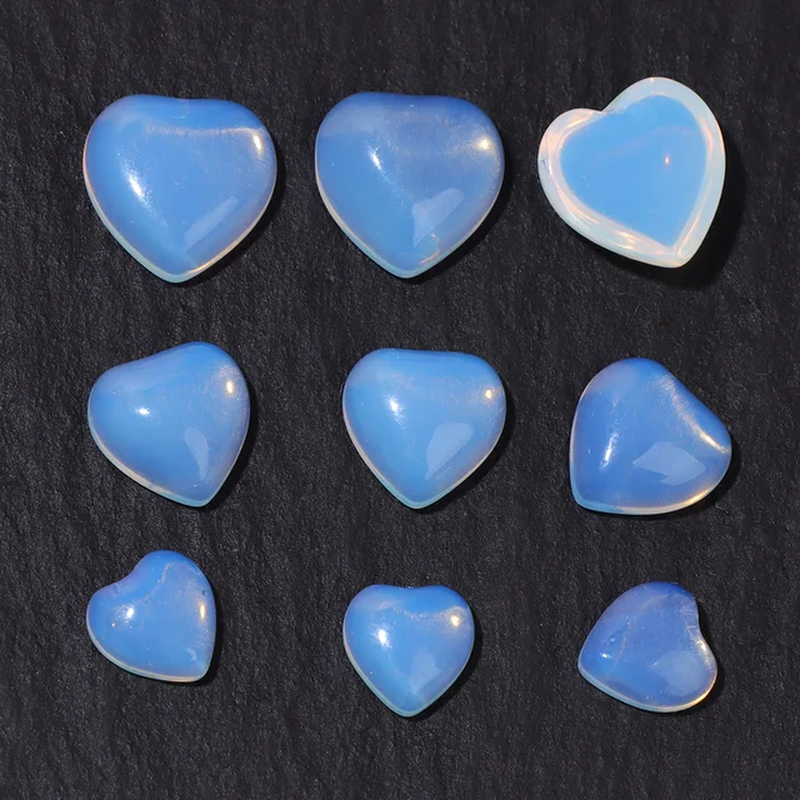 Miniaturbild: Natural Stone Cabochon Heart Shape Semi-Precious Rose Quartz Tiger Eye Jade Bead