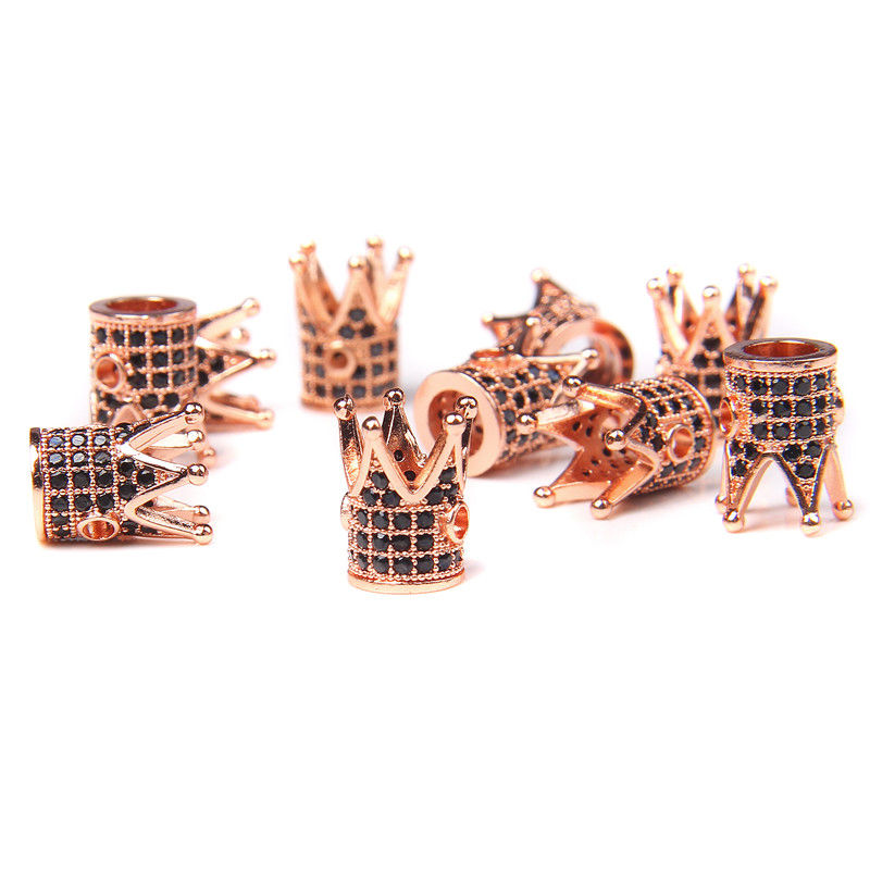 Miniature : Multicolor Crown Beads For Jewelry Making DIY Spacer Bead Fit Bracelet Necklace 